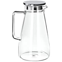 Los mejores  - GA Homefavor Jarra de Vidrio para el té de 1500ml con Tapa de Acero Inoxidable